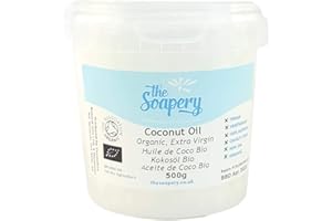 THESOAPERY Aceite de coco extravirgen, puro, crudo, con certificado orgánico y prensado en frío. 500 g