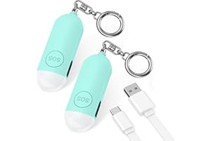 Ankilo Alarm osobisty, alarm osobisty 130DB z diodami LED, alarm awaryjny dla mężczyzn, dzieci, osób starszych, niebieski, dwa opakowanie