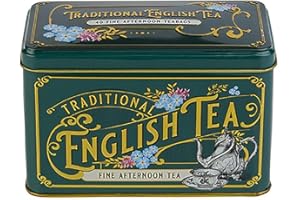 NEW ENGLISH TEAS Vintage Vittoriano Verde Bottiglia: barattolo di tè con 40 bustine di tè English Afternoon