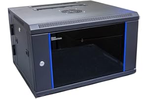 ‎GOOD CONNECTIONS Good Connections 19" Netzwerk Wandgehäuse / Wandschrank, 6HE, tiefschwarz (RAL9005), Rückseite schwenkbar, 600 x 550mm, fertig montiert, mit Lüfter, abschließbare Tür, Schwenkrahmen und Seitenteile