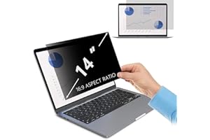 PaceBid Filtre de Confidentialité Premium, Film Protection Anti Regard pour Écran d'Ordinateur & Moniteur (14" Pouces), Filtre confidentialité pour écran d'ordinateur Portable 14 Pouces