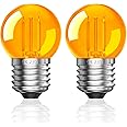 BrightArk 2W E27 LED Bulbs, E27 Screw LED Light Bulb, Light Bulbs 2000K Amber for Lamps Nighttime Healthy Sleep and Baby Nursery Light,Equivalent 40-60W,Non-Dimmable,2-Pack