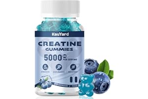 KauYard Creatine Monohydrate 5000mg Gummies - Sugar Free Muscle Support Supplement with Electrolytes & Vitamin D3 | Blueberries Flavour Chewable Creatine for Athletes & Fitness