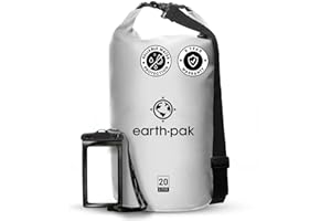 Earth Pak Borsa impermeabile Roll Top Dry Compression Sack mantiene l’attrezzatura asciutta per kayak, spiaggia, rafting e canottaggio, trekking, campeggio e pesca con custodia impermeabile per telefono