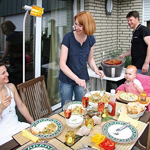 Gartendia Grill für Balkon und Terrasse, Tischgrill mit Holzkohle in Schwarz, Holzkohlegrill mit Aktivbelüftung, Grill Virginia für draußen - 7