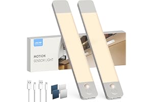 LROLTEF LED Lampe Cuisine Meuble avec Detecteur de Mouvement - 20cm 1100mAh 4000K Dimmable & Rechargeable Lumières para Placard Cuisine, Escalier, Le Couloir, Chambre | 2 Piezas