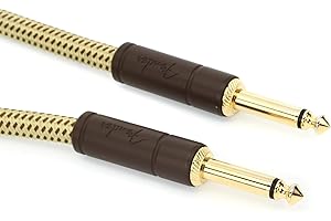 Fender Deluxe Series Guitar Instrument Cable, 3 m, Straight/Straight, Tweed