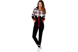 Juicy Trendz® Femmes Dames Imprimé Sweat à Capuche Un Zip Capuche Onesie Survêtement