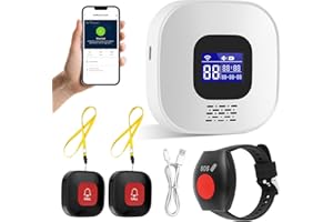 LUQIXCEY Notrufknopf für Senioren, WiFi-Hausnotruf-Senioren-SOS-Armband, Hausnotruf für Angehörige, Notrufarmband für Patienten und Behinderte, Mobiler Alarmknopf Notrufarmband