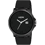 Matrix Dark Edition Solid Black Dial with Softest Silicone Strap Analog Wrist Watch for Men & Boys: 