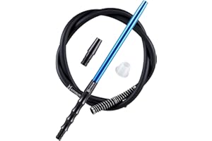Kitosun D-Hose Narghilè Tubi Set – Accessori Shisha includono Manico in Alluminio Rimovibile 33,5 cm | Tubo Silicone 1,5 M | Adattatore per Hookah || Molla anti-chinking | Guarnizione (Blu Reale)