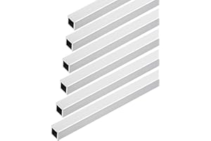 DMiotech 6Pack (10mm x 10mm x 1mm) 6063 Aluminum Square Tube 300mm Length Industry Metal Tubing for Machinery Frame Construction DIY Projects