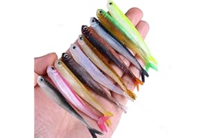 EMMEXX OriGlam 10pcs esche morbide esche da pesca morbide esche da pesca bioniche esche da pesca realistiche esche artificiali morbide da pesca morbide per la pesca alla trota scorfano