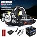 Produktbild Kopflampe Stirnlampe Scheinwerfer Headlight COLORFUL_35000LM 5x CREE XM-L T6 LED Scheinwerfer Scheinwerfer Taschenlampe Kopf Licht Lampe 18650, LED Outdoor Sports Head Light (A03B78a-51-01)