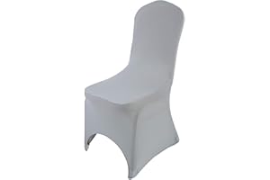THE CHAIR COVER COMPANY Chair Covers Spandex Universal Slipcovers Dining Chair Cover Wedding Banquet Party Arched Front (Grey, 1)