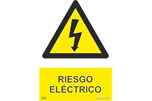 Normaluz RD35607 - Señal Adhesiva Riesgo Eléctrico Adhesivo de Vinilo 15 x 20 cm, Amarillo