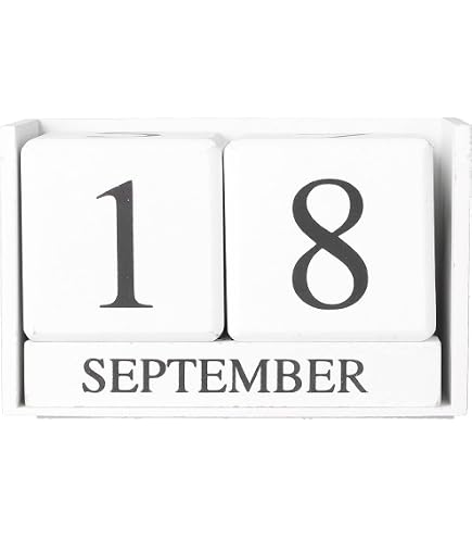 Calendrier Perpétuel En Bois De Bambou - 13x4x5,5 Cm - 4 Cubes Modifiables - Décoration De Bureau Ou Maison