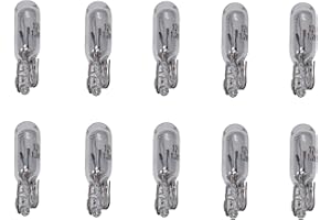 ‎PROVANCE Provance Glassockellampe 10er Set 1,2 Watt 12 V T5 Sockel W2X4,6D Beleuchtung Autolampen Tacho Kfz Armatur klare Ausleuchtung Fahrzeug Leuchte Tachometer