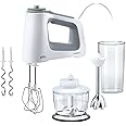 Braun MultiMix 5 HM 5137 Hand Mixer 750 W Grey, White – Hand Blender Hand Mixer, Buttons, Rotary, Whisk, Dough, Mixture, 500 L, Grey, White, Stainless Steel)