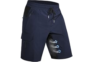 Hiauspor Wanderhose Herren Kurz MTB Hose Leichte Schnelltrocknend Cargo Bermuda Chino mit 5 Taschen Männer Wandershorts Outdoor Trekking Shorts Sommer Stretch Mountainbike,Arbeit,Sport