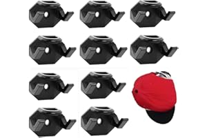WXINSHENG 10 Crochets À Chapeau Autocollants Noirs Porte Chapeau Mural Sans Perçage Pour Casquettes Baseball Écharpes Serviettes Adhésif Fort Organisateur Mur Porte