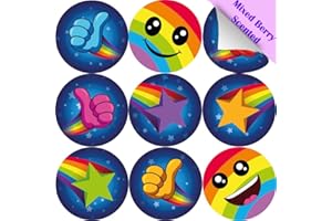 STICKER STOCKER 120 Mixed Berry Rainbow Star Smiles 30mm Scented Reward Stickers for Teachers, Parents and Party Bags