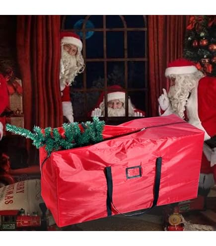 OBOSOE Borsa portaoggetti per albero di Natale, Borsa portaoggetti per albero di Natale con manici, Borsa portaoggetti per vestiti, 120*50*38 cm, Rosso | Leroy Merlin