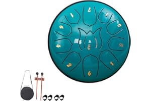 YUCHIFA Rain Drum for Outside Garden, Rain Drum, Steel Tongue Drum Rain Chime,Drum Rain Chime Waterproof,Rain Drum for Garden Instrument,for Camping, Meditation or Yoga (11-tone 6-inch,M)