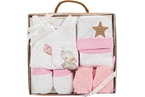 Interbaby Set Regalo Bebé 5 Piezas, modelo Elefantito, rosa
