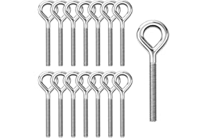 SAIJIAN 15 Pezzi Bullone ad Occhiello M6 Bullone ad Anello Viti ad Occhio in 304 Acciaio Inox Bullone a Gambo Lungo per Fissare e Appendere