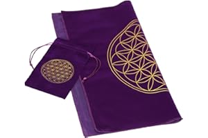 ZEBROAU Tarot Cards - tarot con celosía cristal la flor la vida, con bolsa cartas del tarot, suministros brujería y mantel dorado negro (19 x 19 pulgadas)