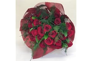 FLORES FRESCAS ONLINE Ramo 24 Rosas Naturales Rojas. PORTES GRATIS.