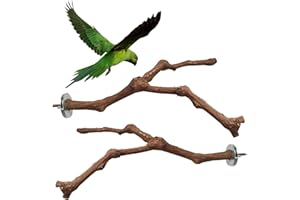 Ockyunoo 2 Stücke Natürliche Vogelkäfig Plattform, Vogel aus Naturholz, Vogel Stange Vogel, Natur Sitzstangen Vögel, Vogel Sitzstangen, Sitzstangen für Vögel, für Nymphensittiche Sittiche Aras