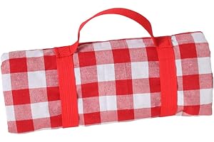 Les Jardins de la Comtesse - Nappe de Picnic Carrée à Carreaux Rouges - Coton et Revers Etanche Polyester - 140 x 140 cm - Rouge/Blanc - 2/4 Personnes - Tapis/Couverture Pique Nique