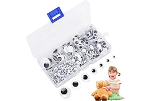 Pence & Moon Collective 600 Pcs Googly Eyes Self Adhesive, Googly Eyes with Eyelashes for Crafts, Scrapbooking, Dolls & DIY Projects (5-18mm)
