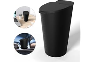 ‎TOPFIT Topfit Auto Mülleimer mit Deckel Silikon Universal Handy Abfalleimer für Getränkehalter in der Konsole oder Tür Mini Müll Kann Behälter für Auto Haus Büro Küche Wohnzimmer (Schwarz)