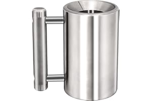 DITOSH 6kg/13.2lb Heavy Coffee Mug Challenge 304 Stainless Steel Dumbbell Cups Silver Overweight Sports Water Cup for Fitness Training Arm Strength Prank Gift Home Gym Workout Equipment 100ml/3.4oz