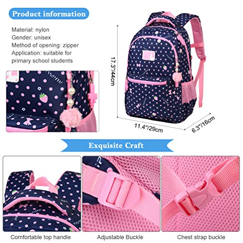 Vbiger Sac à Dos Scolaire Cartable Sacs école Sac Dos Garçon Filles Sac de Camping Sac Voyage