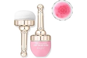 NEW IRVEN Peach Blush Loose Powder Blusher Pink Air Cushion Blush with Soft Mushroom Puff for Cheeks Long Lasting and Lightweight Makeup Powder Highlight