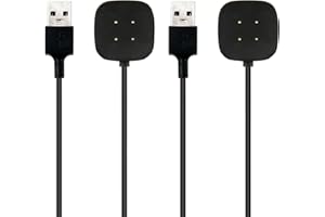 GCNWW 2-Pack Charging Cable for Fitbit Versa 3 / Versa 4 / Sense 2 / Sense - 100 cm / 3.3 ft Magnetic USB Dock Charger Cable for Fitbit Smartwatch