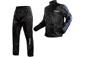 A-Pro Antipioggia Giacca Pantaloni Impermeabile Moto Scooter Alta Visibilità BLU S