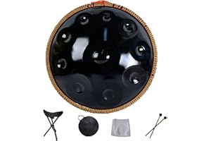 SHATONG Handpan armonico Drum Hand Pan 9 10 12 14 Note Strumento a percussione Professionale Handpan in Acciaio con Borsa da Viaggio Decorazione in Corda e Mazze per Meditazione Yoga Zen