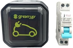 VIJJI LE MODULAIRE MADE IN FRANCE Carré Rouge - Pack 1 Disjoncteur Différentiel 20A Vijji + 1 Prise Green’Up Legrand pour Chargeur Mobile - pour Utilisation en Extérieur - Fabrication Française