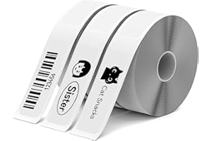 SIRRBTER Label Maker Tape, Waterproof DIY Self-Adhesive Labels, 12x40mm Compatible for Both Label Printer, Suitable for Home/School/Office Name Price Shelf Life Classification Labels - 3 Roll (Clear)