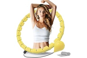 ZHAILYN Hula Hoop Fitness, 24 Nœuds Cerceau Hula Hoop, Hula Hoops Fitness Minceur, Massage Cerceau Hula Hop avec Balle de Poids 110 cm, Rotatif à 360° pour Débutants, Adultes, Enfantsla, Maison