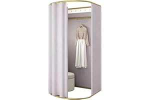 Ainbonte Portable Changing Room, Clothing Store Dressing Room, Privacy Protection Standing Mobile Fitting Room, for Boutiques, Centre Mall and Offices, 200x100x95cm (Grey)
