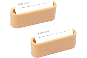 Sixfolo Porte-Cartes de Visite de Bureau en Bois 2 Pièces Support de Carte de Visite en Bois de Hêtre Présentoir Porte Cartes de Visite Professionnel pour Organisateur de Tables de Bureau