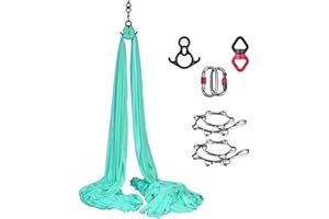 Canopz HotelBee Yoga Vertikaltuch (8x2.8m) - Yogatuch Zum Aufhängen, Trapez Schaukel, Starke Tragfä higkeit, Sicherer SchutzYoga Schaukel Set, Akrobatik Tuch Aerial Yogatuch Seide F ür Erwachsene