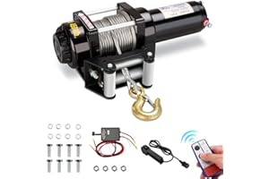 STANEW Treuil électrique 12 V Traction Jusqu’à 4500 LB/2041 Kg Câble en Acier de 10m, Noir, treuils à Corde synthétique télécommandés sans Fil