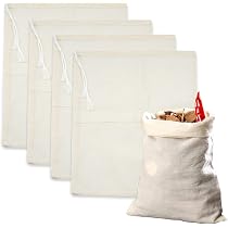 4 Pack Cheesecloth Bags, Reusable Tea Bags Washable Muslin Bags ...